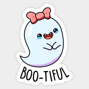 Boo-tiful Cute Girl Ghost Halloween Pun Sticker